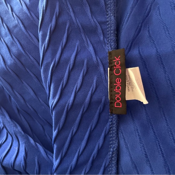 Blue Knee Length Skirt Patterned Skirt with Elastic Waist, Double Click Size 3X - Picture 7 of 7